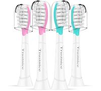 Trustnice Compact Mini - Cabezales de repuesto para cabezales de cepillo Philips Sonicare Kids, compatible con Philips Sonicare, cepillo de dientes Snap-on, a partir de 7 años, 4 unidades