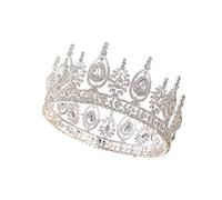 TRUSTTWO Diadema barroca de Color AB con círculo de cristal for novia, Tiaras redondas de Reina Real, adornos for la cabeza de la novia, coronas for bodas y banquetes, joyería for el cabello The New(S