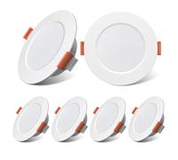 TrustWheel LED 12V Downlight Interior Regulable 3W para Techo de Campervan, Coche, Autocaravana, Caravana, Barco - Blanco Calido 3000K IP44 Empotrable