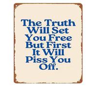Truth Brings Freedom Metal Sign 12x8 Inch
