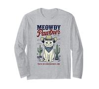 Truth or Consequences NM USA - Divertido diseño de gato Meowdy Pawtner Manga Larga