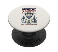 Truth or Consequences NM USA - Divertido diseño de gato Meowdy Pawtner PopSockets PopGrip Adhesivo