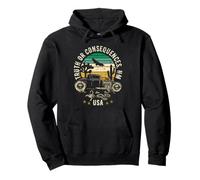 Truth or Consequences NM USA Hotrod, diseño de estilo retro Sudadera con Capucha