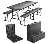 TrutzHolm Bierzeltgarnitur 3 Piezas Plegable 180 cm Mesa Bancos