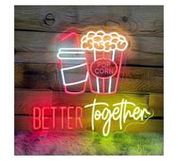 Truvix Luces de neón Luces de neón Mejor Juntos es para palomitas maíz y bebidas. Medidas: 45 cm x 48