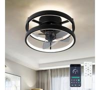 TRUYOK LED Ventilador de Techo con Luz 33cm Regulable Lámpara Ventilador con Moderno con Mando a Distáncia Ventiladores de Techo Silencioso Luces de Plafon Moderna Iluminación para Salón Dormitorio