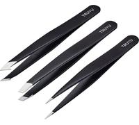 TRUYU Set de pinzas 3 piezas - Slant, Point y Combo para dar forma a cejas, pelos encarnados y retoques diarios