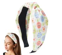 Trveqhk Diademas de Pascua para niños, diadema ancha con nudo, diadema de feliz Pascua con estampado de huevo de conejo, diadema para mujeres, accesorios para el cabello de