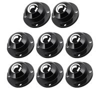 TRVL FIELDER Ruedas para muebles, universales, giratorias en 360°, 2,4 pulgadas, ruedas de acero autoadhesivas, para muebles pequeños, ruedas pequeños electrodomésticos de cocina (gris negro, 8 uds)