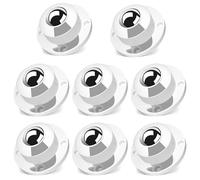 TRVL FIELDER Ruedas para muebles, universales, giratorias en 360°, 2,5 cm, ruedas de acero autoadhesivas, para muebles pequeños, ruedas para pequeños electrodomésticos de cocina (blanco, 8 uds.)