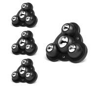 TRVL FIELDER Ruedas para muebles y electrodomésticos, universales, giratorias en 360°, 2.4 pulgadas, ruedas de acero autoadhesivas, para muebles pequeños, 4 unidades (negro)