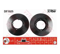 TRW 2X Disco De Freno Delante 2152 Completo Para Suzuki Alto SS80 EF Super Carry