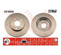TRW 2X Disco De Freno Delante 273 Ventilado Para Toyota Auris _E15_ NRE15_