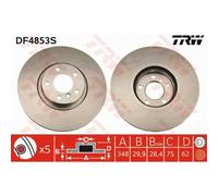 Disco de freno TRW DF4853S vorne, ventilado , altamente carbonizado, 1 Pieza