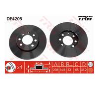 TRW 2x Disco de Freno Delantero 239 Ventilado para VW Lupo 6X1 6E1 Audi A2 8Z0