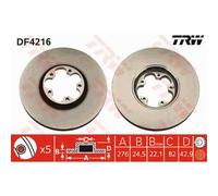 TRW 2X Disco De Freno Delantero 276 Ventilado Para Ford Transit Kasten FA_ _ FD_
