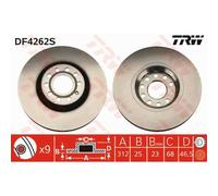 TRW 2x Disco de Freno Delantero 312 Ventilado para Audi A4 8EC B7 8E2 B6 8ED