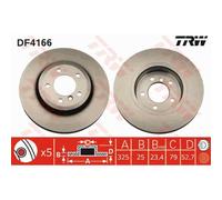 TRW 2x Disco de Freno Delantero 325 Ventilado para BMW 3er Cabriolet E46 DF4166