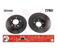 TRW 2X Disco De Freno Trasero 280 Completo Para BMW 1 Series E87 E81 DF4448