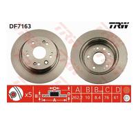 TRW 2X Disco De Freno Trasero 282 Completo Para Honda FR-V BE Stream RN DF7163