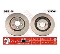 TRW 2X Disco De Freno Trasero 288 Ventilado Para Jaguar S-Type X200 XJ X350