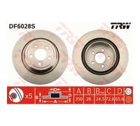 TRW 2X Disco De Freno Trasero 350 Ventilado Para Chrysler 300 C Touring LX LE