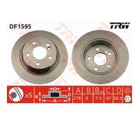 TRW 2x Disco Freno Trasero 278 Completo para Mercedes-Benz Sl R129 190 W201