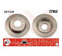 TRW 2x Disco Freno Trasero 280 Completo para BMW 3er Compacto E46 E36 DF1539