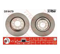 TRW 2x Disco Freno Trasero 292 Ventilado para Alfa Romeo 159 Coche Deportivo