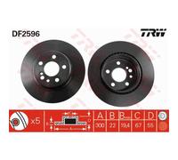 TRW 2x Disco Freno Trasero 300 Ventilado para MERCEDES-BENZ CLASE S W140