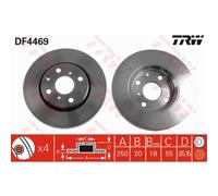 TRW 2X Discos De Freno Delante 247 Ventilados Para Toyota Aygo WNB1_ KGB1_ B4_