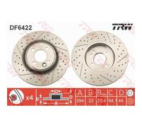 TRW 2X Discos De Freno Delanteros 294 Ranurado/Perforado Para MINI Mini R56 R50
