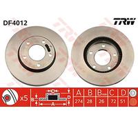 TRW df4012 freno frenos de disco, de freno (X2)