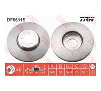 TRW Disco Ø348 Ventilado Delantero Izquierdo Apto para BMW 5er F11 F10 F18 F07