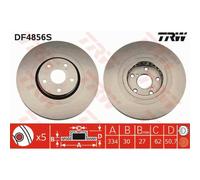 TRW Disco de Freno Ø334 Ventilado Delant. Apto para Lexus Is III GS L1 S19 GRL1