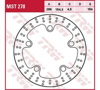 TRW Disco de freno con homologación ABE MST278,DIÁ.296MM,FIJO