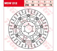 TRW Disco de freno con homologación ABE MSW212,DIÁM.296MM,FLOT.