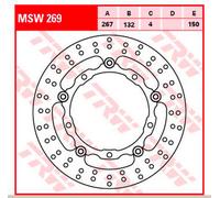TRW Disco de freno con homologación ABE MSW269,DIÁ.267MM,FLOT.