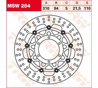 TRW Discos de freno TRW MSW284, FLOTANTE