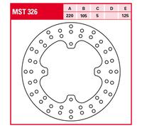 TRW MST326 Disco de Freno para Honda SLR Eje trasero y otras motos