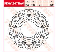 TRW Discos de freno Racing Delanteros DELANTE., MSW247RAC FLOT.