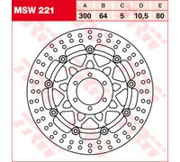 Discos de freno 300 mm Trw Yamaha Fzr/fzs/fz/tdm/trx/fj Aprilia Rst...