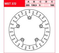 TRW Discos de freno TRW, traseros MST372,DIÁ.265MM,FIJO