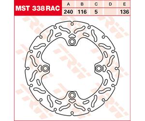 TRW Discos freno Racing, traseros, con ABE TRASERO, MST338RAC FIJO