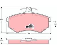 TRW GDB430 Juego de pastillas de freno Delantero para VW GOLF II (19E, 1G1)