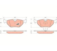 TRW GDB917 Juego de pastillas de freno Trasero para BMW 3 Sedán (E30) 7 (E32)