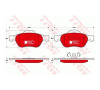 TRW Juego de pastillas de freno Delantero no preparado para indicador de desgaste con accesorios GDB1687DTE Juego de pastillas de freno