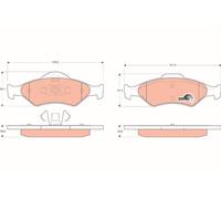 TRW Juego de pastillas de freno Delantero para FORD KA (RB) FIESTA III (GFJ)