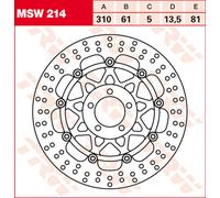 TRW Lucas Disco de freno MSW214, flotante