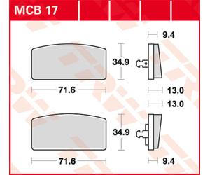 TRW Lucas MCB17 Pastilla de freno